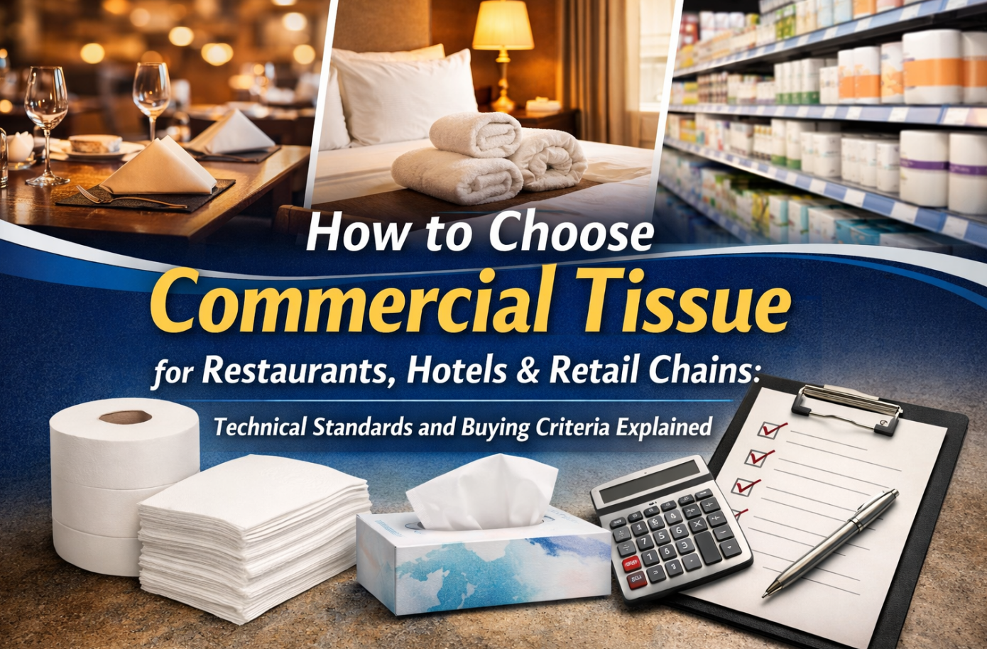 How to Choose Commercial Tissue for Restaurants, Hotels & Retail Chains: Technical Standards and Buying Criteria Explained