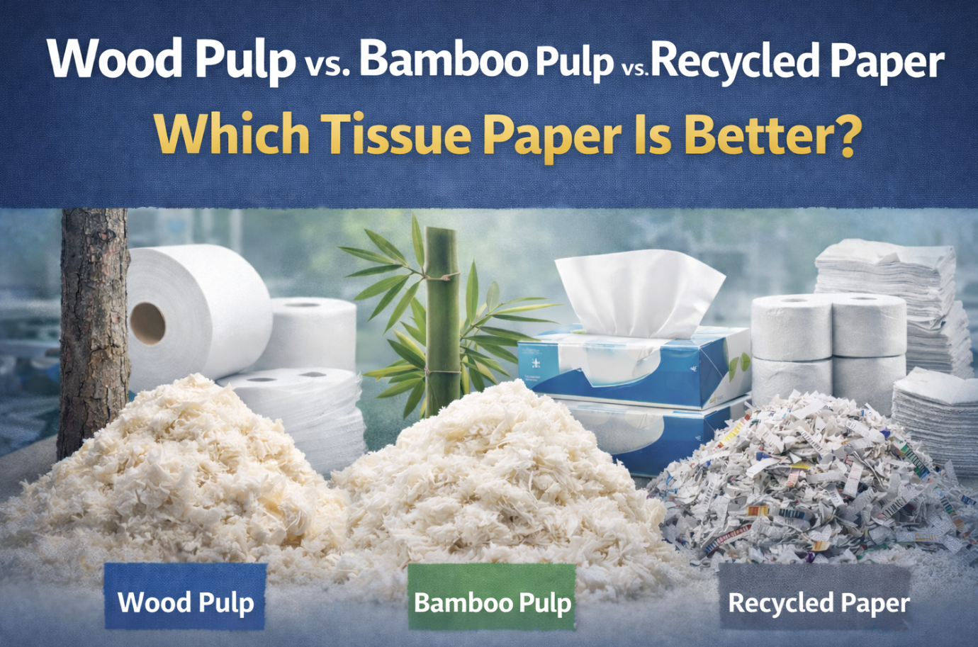 Wood Pulp vs Bamboo Pulp vs Recycled Paper: Which Tissue Paper Is Better for Your Market?
